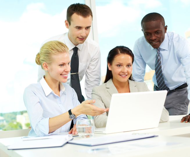 Power Biz support team working together